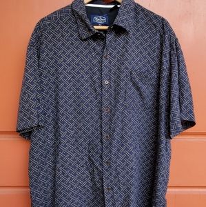 Nat Nast dark blue patterned silk blend shirt (XL)